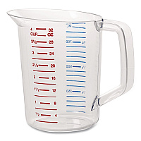 Bouncer Measuring Cup, 32 oz, Plastic, Clear (3216CLE)