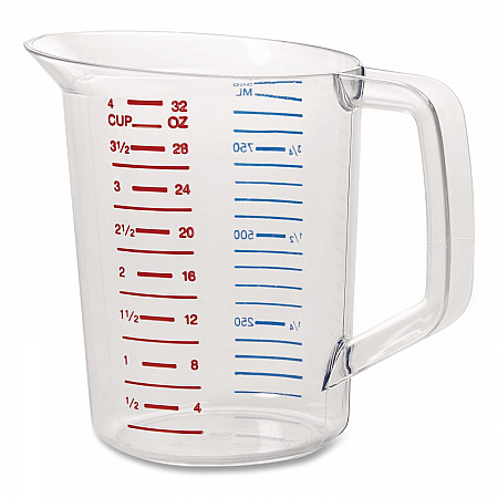Bouncer Measuring Cup, 32 oz, Plastic, Clear (3216CLE)