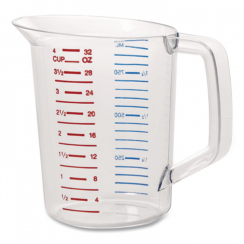 Bouncer Measuring Cup, 32 oz, Plastic, Clear (3216CLE)