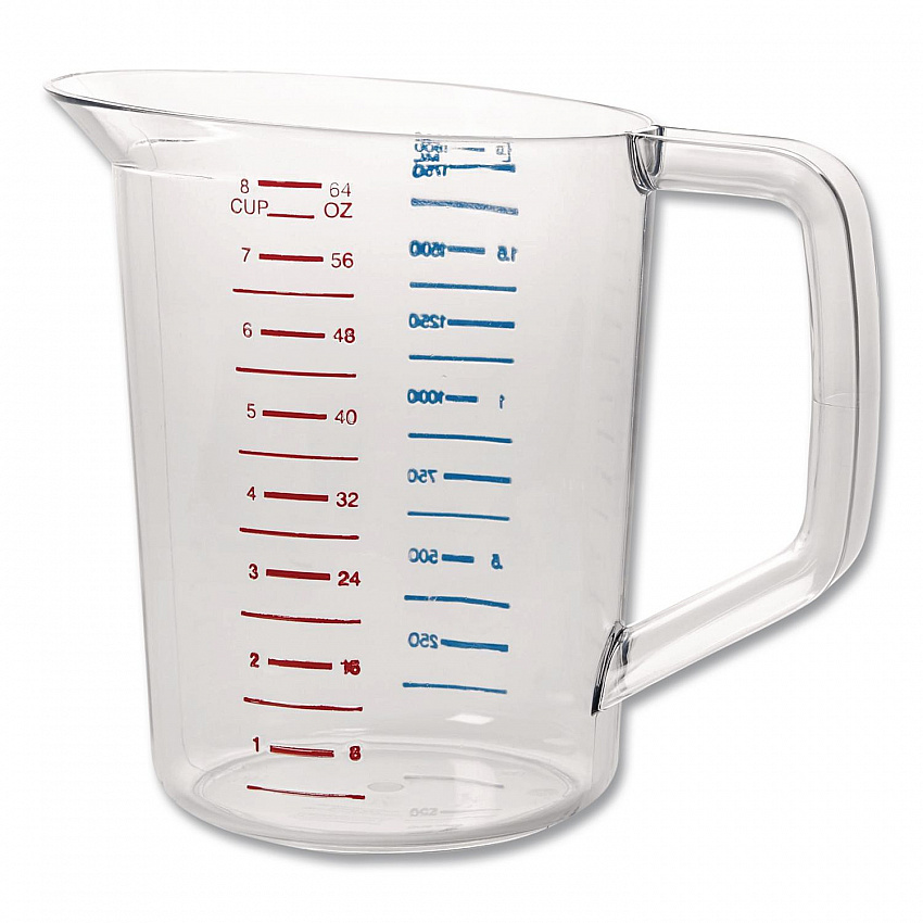 Bouncer Measuring Cup, 2 qt, Plastic, Clear (3217CLE)