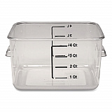 SpaceSaver Square Containers, 4 qt, 8.8 x 8.75 x 4.75, Clear, Plastic (6304CLE)