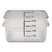 SpaceSaver Square Containers, 4 qt, 8.8 x 8.75 x 4.75, Clear, Plastic (6304CLE)