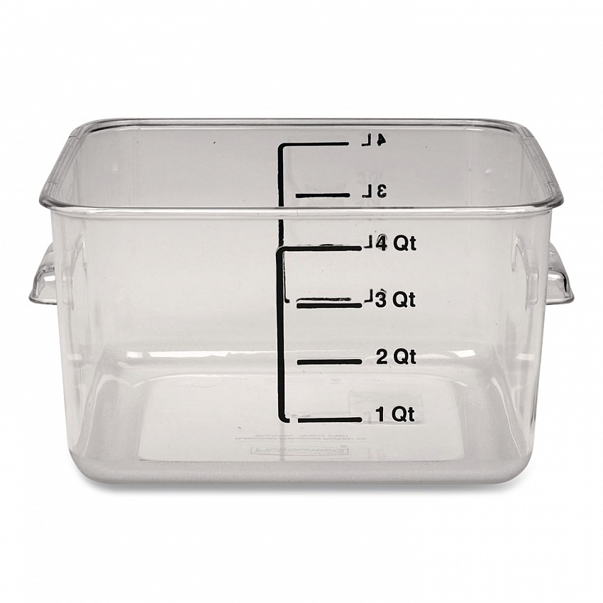 SpaceSaver Square Containers, 4 qt, 8.8 x 8.75 x 4.75, Clear, Plastic (6304CLE)