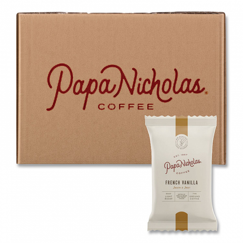 Premium Coffee, French Vanilla, Ground Portion Packs, 18/Carton (25188)