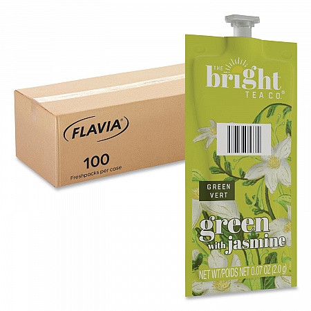The Bright Tea Co. Green with Jasmine Tea Freshpack, 100/Carton (48023)