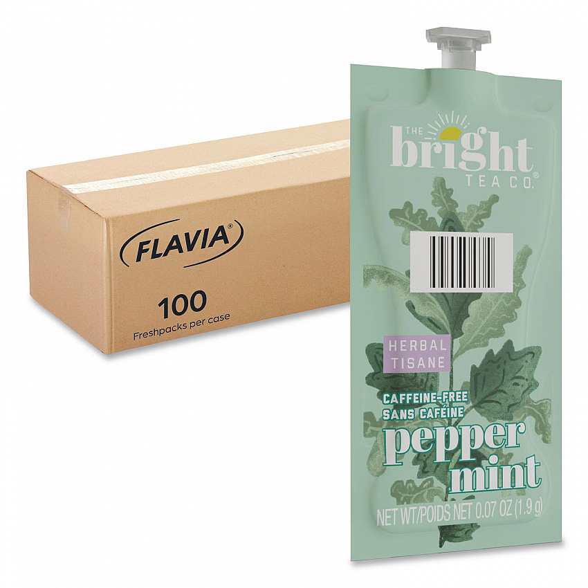 The Bright Tea Co. Peppermint Herbal Tea Freshpack, 100/Carton (48025)
