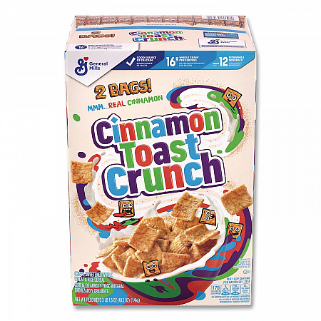 Cereal, Cinnamon, 2 Bags/Box, 49.5 oz Box (22002621)