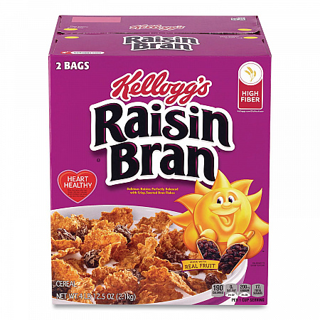 Raisin Bran Cereal, 2 Bags/Box, 76.5 oz Box (22002624)