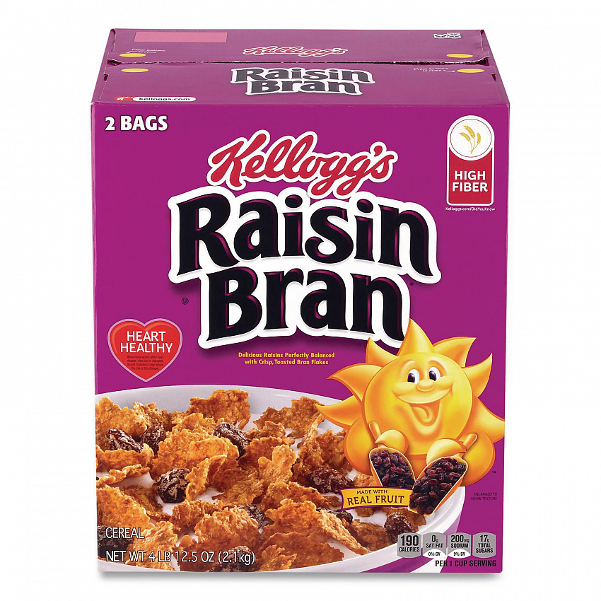 Raisin Bran Cereal, 2 Bags/Box, 76.5 oz Box (22002624)
