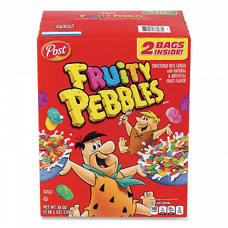 Fruity Pebbles Crispy Rice Cereal, 2 Bags/Box, 38 oz Box (22002627)