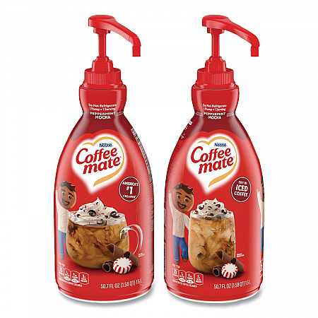 Liquid Creamer, Peppermint Mocha, 1.5 L Pump Bottle, 2/Carton (29600CT)