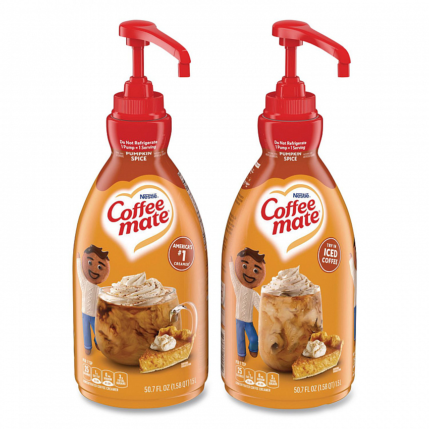 Liquid Coffee Creamer, Pumpkin Spice, 1.5 L Pump Bottle, 2/carton (31460CT)