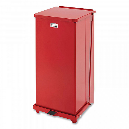 Defenders Heavy-Duty Steel Step Can, 13 gal, Steel, Red (ST24EPLRD)