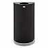 European and Metallic Series Open Top Half-Round Receptacle, 12 gal, Steel, Black/Chrome (SO1220B)