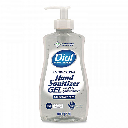 Gel Antibacterial Hand Sanitizer, 11 oz Pump Bottle, Fragrance-Free, 12/Carton (35482)