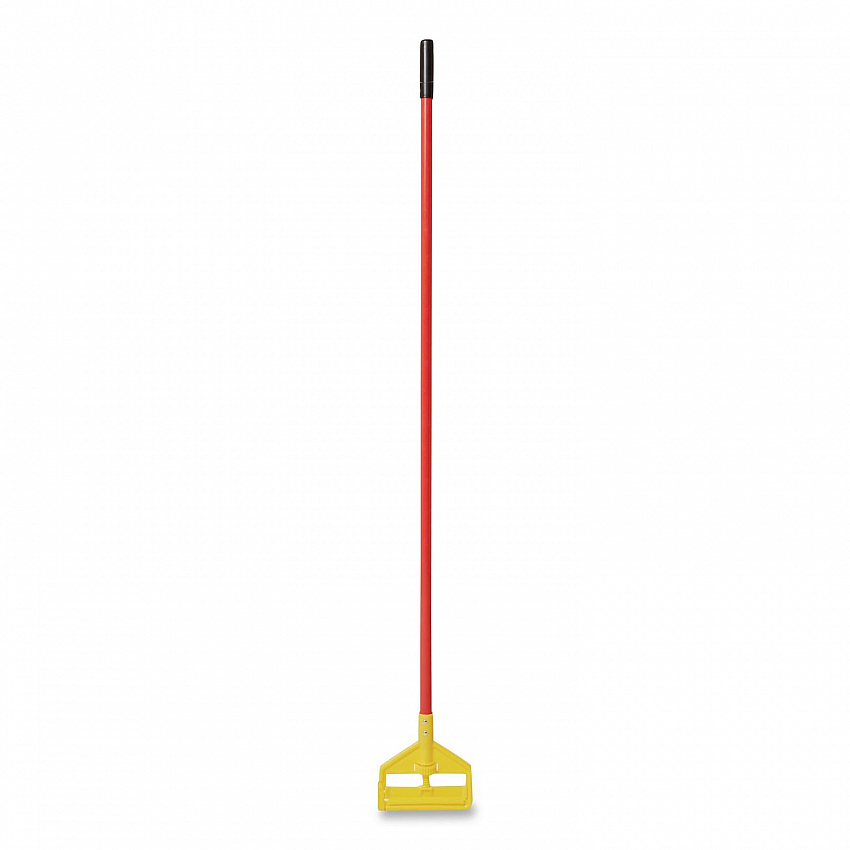 Invader Fiberglass Side-Gate Wet-Mop Handle, 60", Red/Yellow (H146RED)