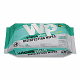 WipesPlus Disinfecting Surface Wipes, Flat Pack, 1-Ply, 7 x 8, Lemon, White, 80 Wipes/Refill Pack, 12 Packs/Carton (37701)