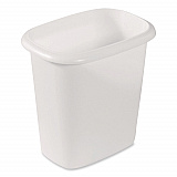 Open-Top Wastebasket, 6 qt, Plastic, White, 6/Carton (2953WHICT)