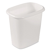 Open-Top Wastebasket, 6 qt, Plastic, White, 6/Carton (2953WHICT)