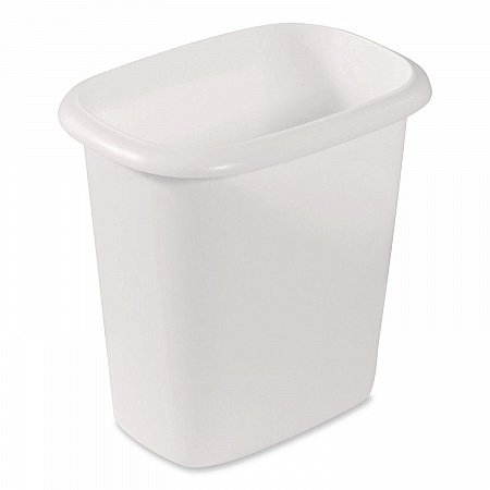 Open-Top Wastebasket, 6 qt, Plastic, White, 6/Carton (2953WHICT)