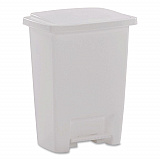 Step-On Waste Can, 8.25 gal, Plastic, White (284187WHICT)