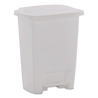Step-On Waste Can, 8.25 gal, Plastic, White (284187WHICT)