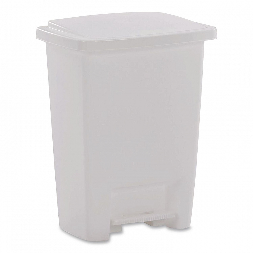 Step-On Waste Can, 8.25 gal, Plastic, White (284187WHICT)