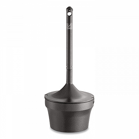 Aladdin Smokers' Station, Round, Steel, 4.5 gal, 16 dia x 38.75, Charcoal (R1639EHGR)