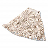 Super Stitch Cotton Looped End Wet Mop Head, Large, 1" White Headband, 6/Carton (D113)
