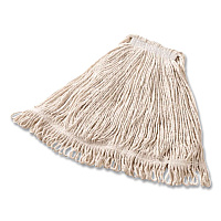 Super Stitch Cotton Looped End Wet Mop Head, Large, 1" White Headband, 6/Carton (D113)