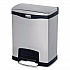 Slim Jim Stainless Steel Step-On Container, Front Step Style, 8 gal, Stainless Steel, Black (1901985)