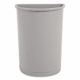 Untouchable Half-Round Plastic Receptacle, 21 gal, Plastic, Gray (352000GY)