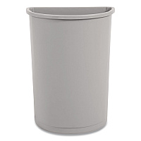 Untouchable Half-Round Plastic Receptacle, 21 gal, Plastic, Gray (352000GY)