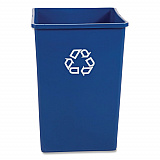 Square Recycling Container, 35 gal, Plastic, Blue (395873BLU)
