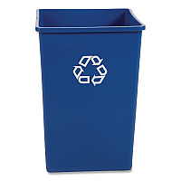 Square Recycling Container, 35 gal, Plastic, Blue (395873BLU)