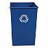 Square Recycling Container, 35 gal, Plastic, Blue (395873BLU)