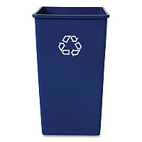 Square Recycling Container, 50 gal, Plastic, Blue (395973BLU)