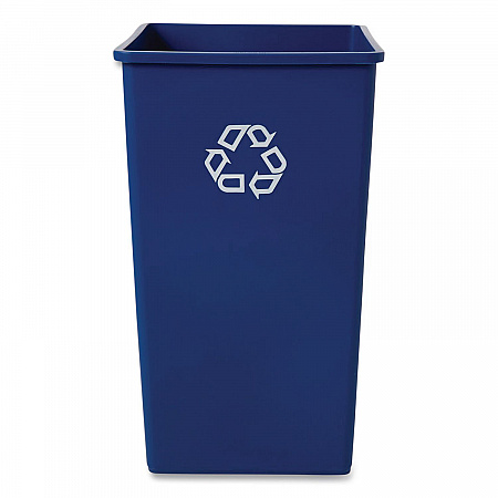 Square Recycling Container, 50 gal, Plastic, Blue (395973BLU)