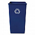 Square Recycling Container, 50 gal, Plastic, Blue (395973BLU)
