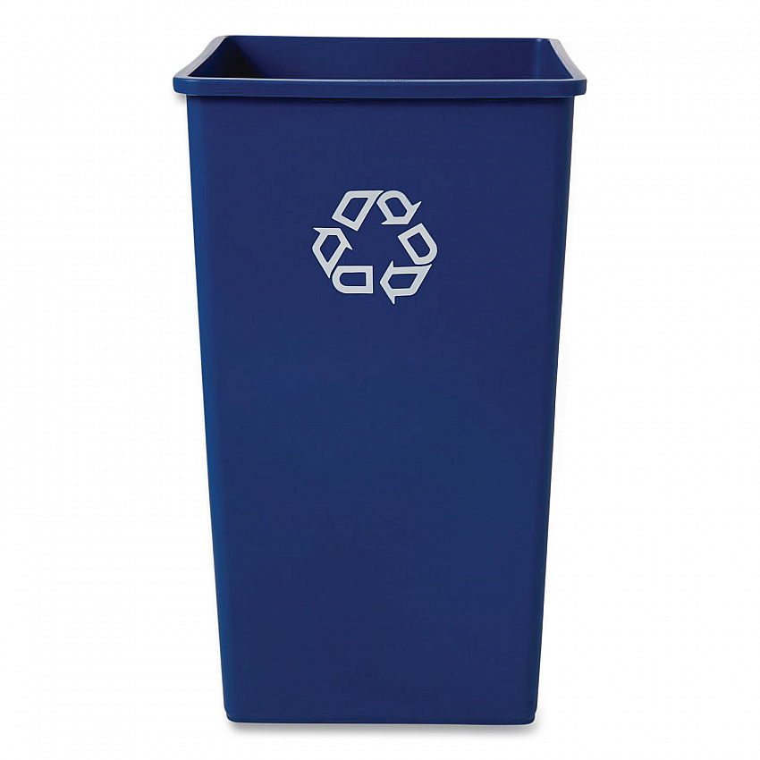 Square Recycling Container, 50 gal, Plastic, Blue (395973BLU)