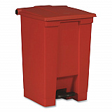 Indoor Utility Step-On Waste Container, 12 gal, Plastic, Red (6144RED)