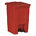 Indoor Utility Step-On Waste Container, 12 gal, Plastic, Red (6144RED)