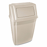 Slim Jim Wall-Mounted Container, 15 gal, Plastic, Beige (7822BEI)