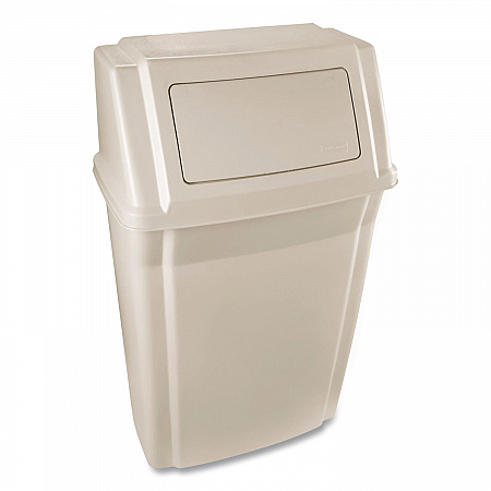 Slim Jim Wall-Mounted Container, 15 gal, Plastic, Beige (7822BEI)