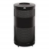 Classics Perforated Open Top Receptacle, 25 gal, Steel, Black (S3ETBK)