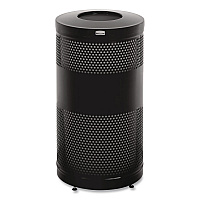 Classics Perforated Open Top Receptacle, 25 gal, Steel, Black (S3ETBK)