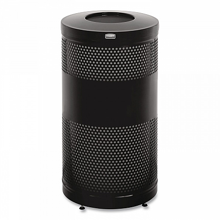 Classics Perforated Open Top Receptacle, 25 gal, Steel, Black (S3ETBK)