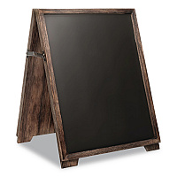 Desktop A-Frame Chalkboard, Black Surface, Brown Wood Frame, 13 x 14.5 x 17 (EGPHD0547)