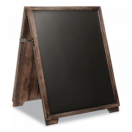Desktop A-Frame Chalkboard, Black Surface, Brown Wood Frame, 13 x 14.5 x 17 (EGPHD0547)