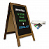 Indoor/Outdoor A-Frame Sidewalk Sign, Black 18 x 29 Surface, Brown Frame, 22 x 25 x 40 (GPP0001S)